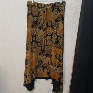 Coldwater Creek Black and Gold Maxi Skirt